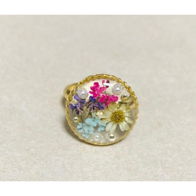 ドライフラワーとレジンのリング J 2 1 22 Art Box 通販 Yahoo ショッピング