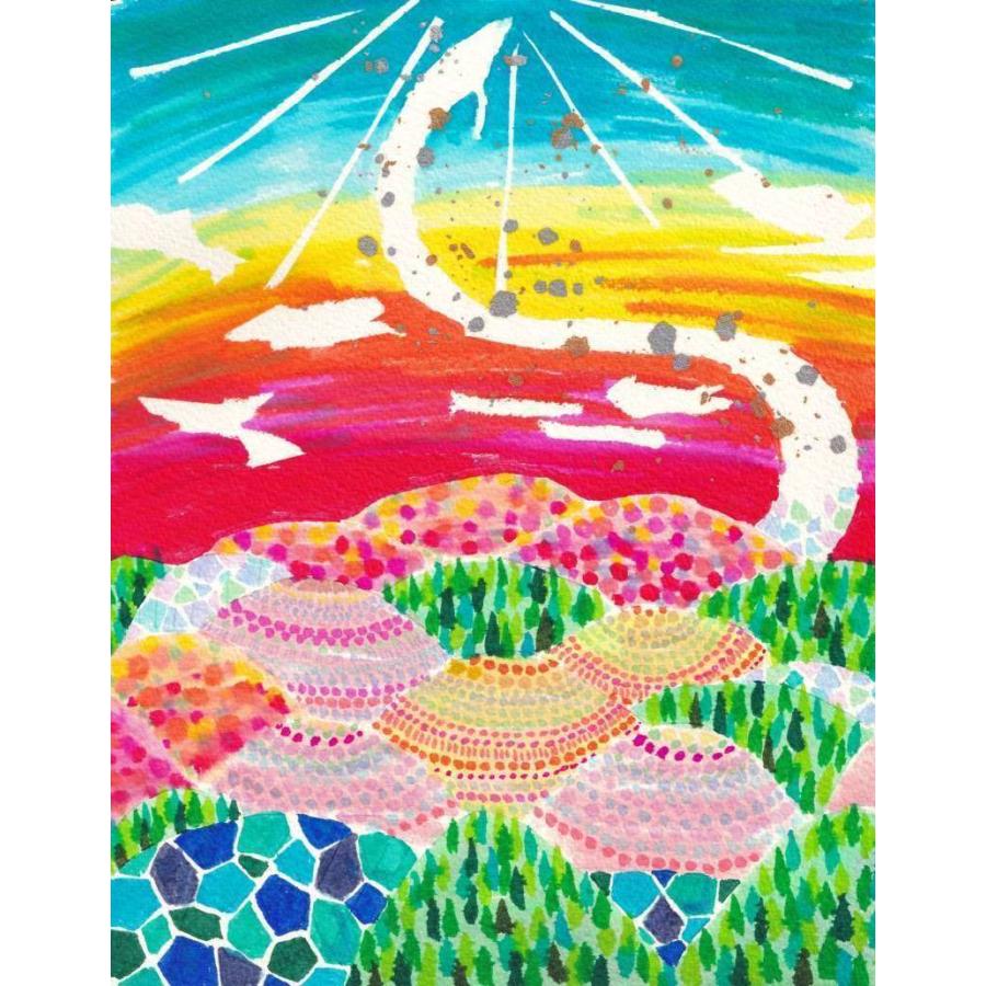 ポストカード 龍神 昇り龍 縁起物 風水 カラフル 水彩画 J 4 5 01 Art Box 通販 Yahoo ショッピング