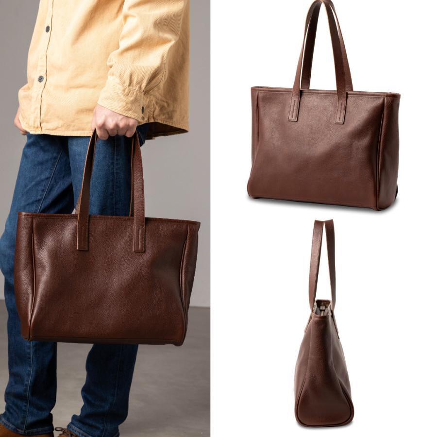 ART BROWN トートバッグ メンズ 本革 横型 a4 ファスナー付き ART BROWN トートバッグ メンズ 本革 横型 a4 ファスナー付き