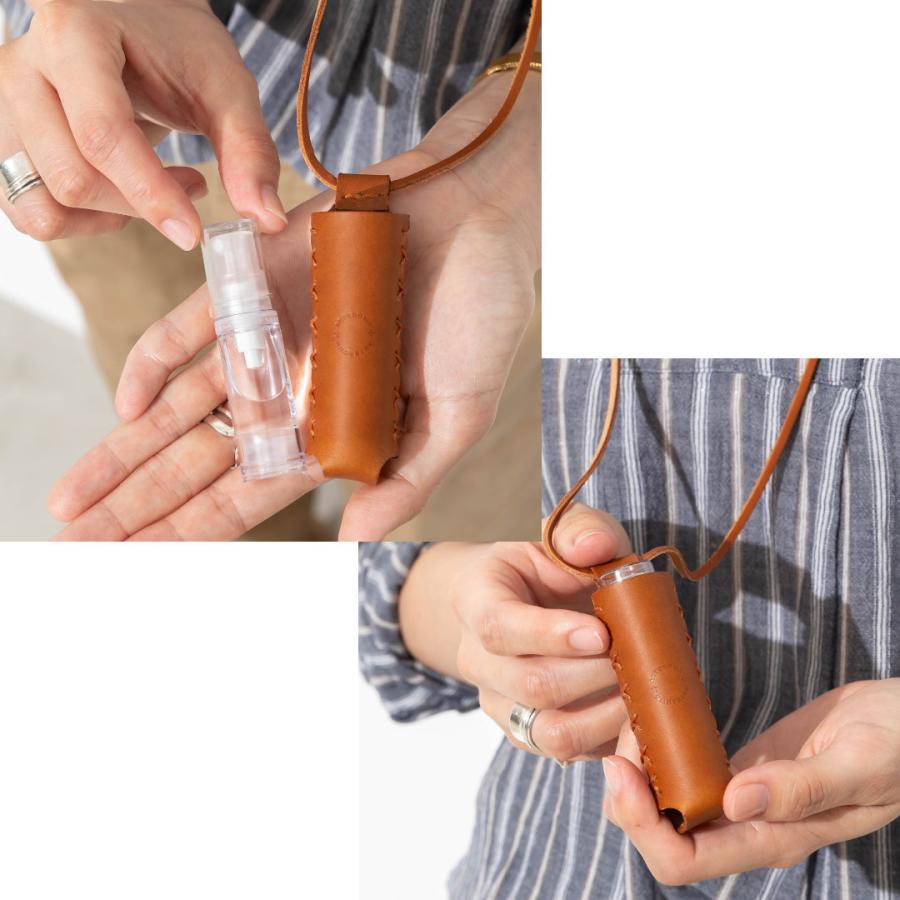 ART BROWN（アートブラウン） ボトルホルダー レザー 革 5ml 消毒液 除