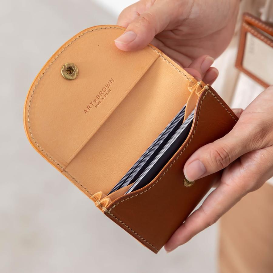 ART BROWN アートブラウン U.K. サドルレザー ホック留め 名刺入れ 本