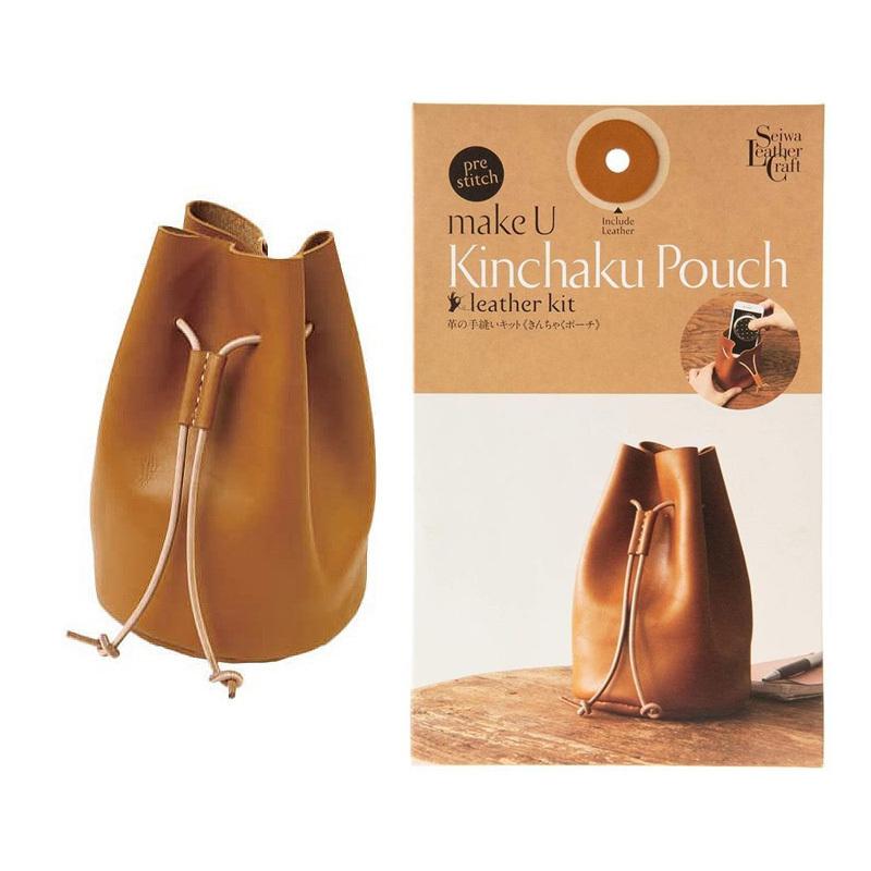 Makeu きんちゃくポーチ レザーキット キャメル メイク レザークラフト キット 誠和 Seiwa 作り方説明書付き アートクレイ通販club 通販 Paypayモール