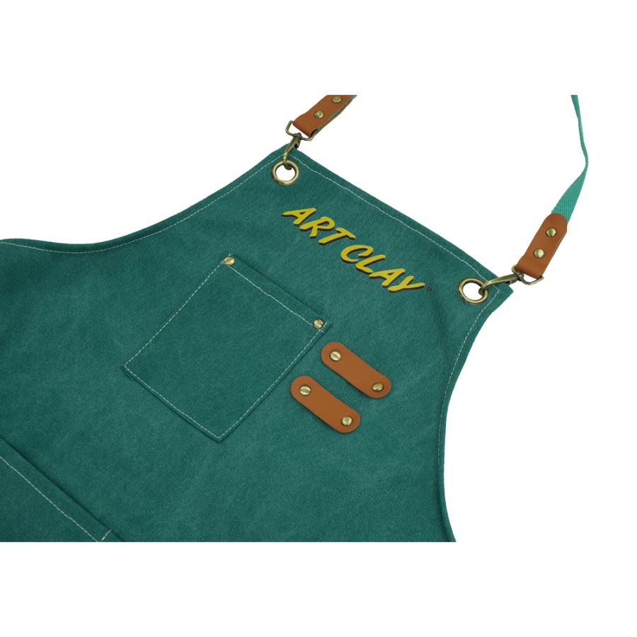 エプロン アートクレイオリジナル ワークエプロン (エメラルドグリーン) 作業エプロン ガーデンエプロン