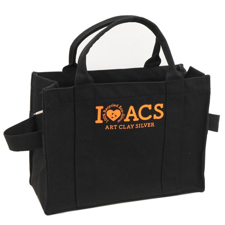 トートバッグ（ブラック）/ アートクレイ オリジナル キャンバス生地 A4 マチ 16oz ジッパー付き ポケット | ブランド登録なし
