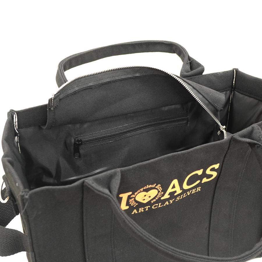 トートバッグ（ブラック）/ アートクレイ オリジナル キャンバス生地 A4 マチ 16oz ジッパー付き ポケット | ブランド登録なし | 03