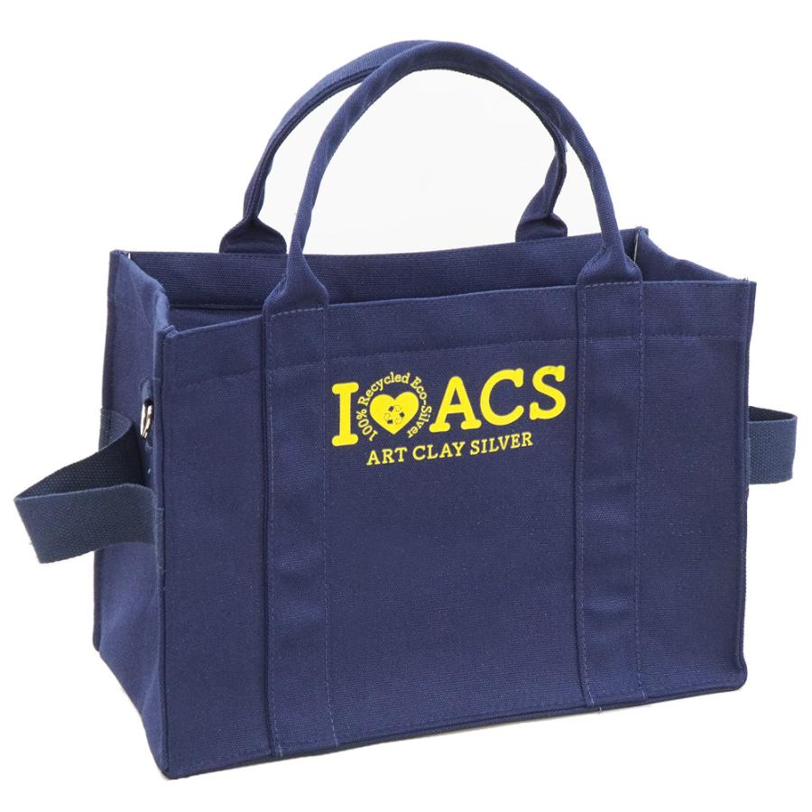 トートバッグ（ネイビー）/ アートクレイ オリジナル キャンバス生地 A4 マチ 16oz ジッパー付き ポケット | ブランド登録なし