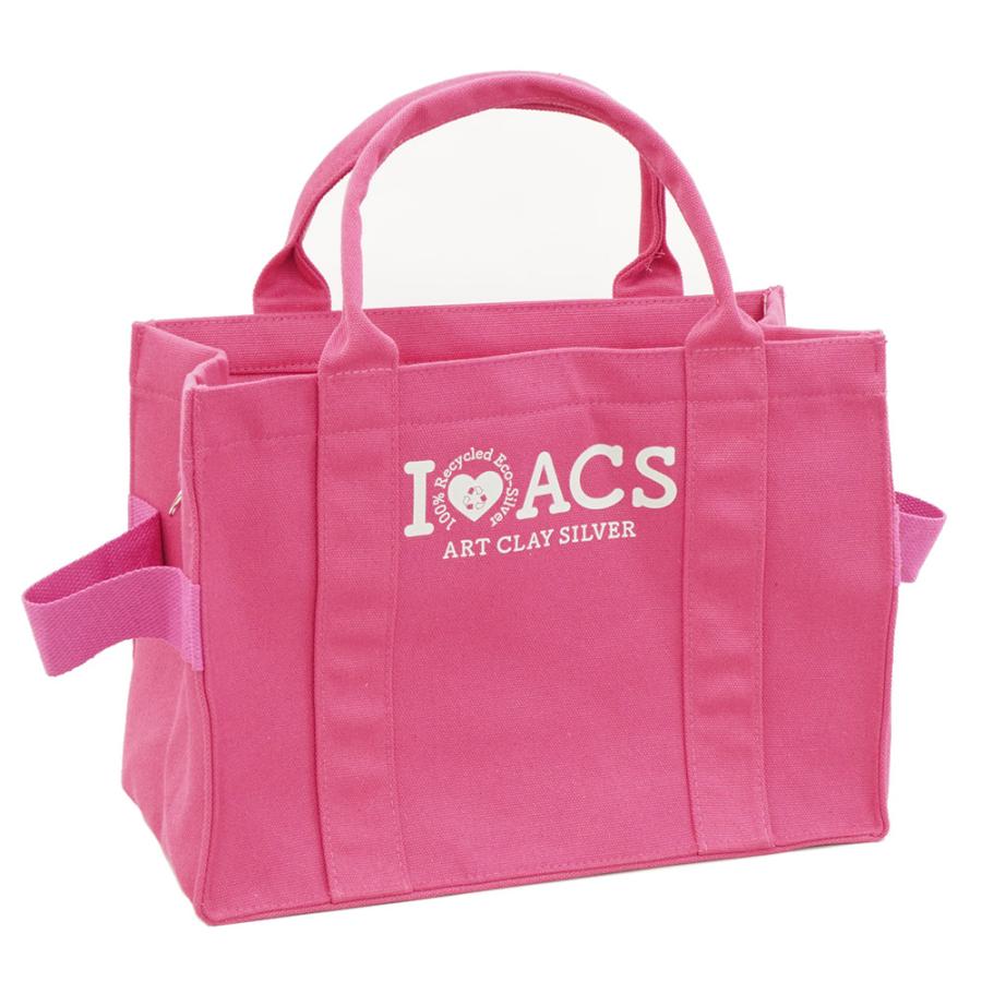 トートバッグ（ピンク）/ アートクレイ オリジナル キャンバス生地 A4 マチ 16oz ジッパー付き ポケット | ブランド登録なし