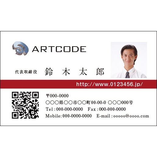 カラービジネス名刺　印刷　作成 100枚 ロゴ入れ可　シンプルなビジネス向け名刺　business020 | 