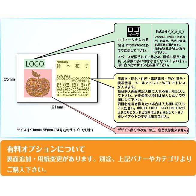 カラーデザイン名刺　ショップカード　印刷　作成　100枚　ロゴ入れ可　カラフル　果物　フルーツ　fruit005 |  | 01