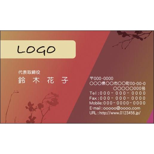 カラーデザイン名刺　ショップカード　印刷　作成　100枚　ロゴ入れ可　モダン　シック　season001 | 