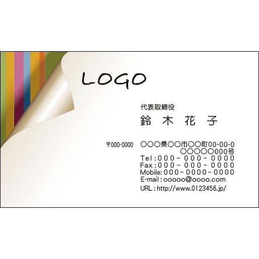 カラーデザイン名刺 ショップカード 印刷 作成 100枚 ロゴ入れ可
