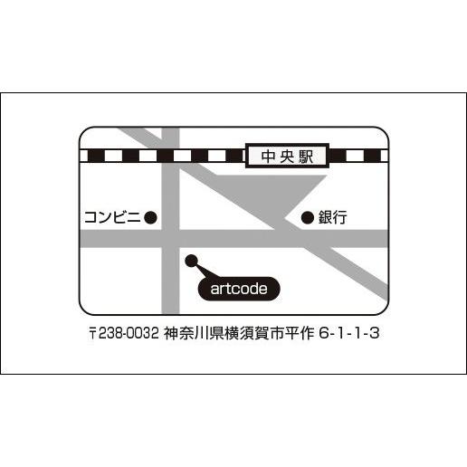 名刺 裏面追加オプション モノクロ 地図 100枚 お試しは40枚 Urac Artcode 通販 Yahoo ショッピング