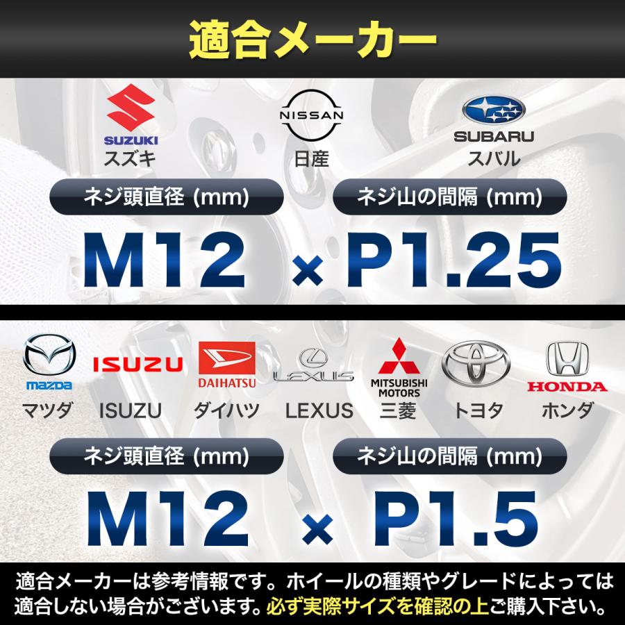 ホイールナット ロックナット 黒 スズキ ハイエース m12 P1.25 P1.5 