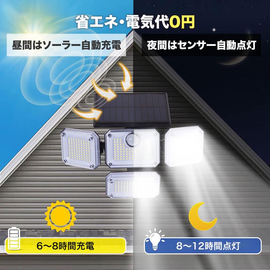 センサーライト 屋外 led 防水 ソーラーライト ガーデンライト 人感