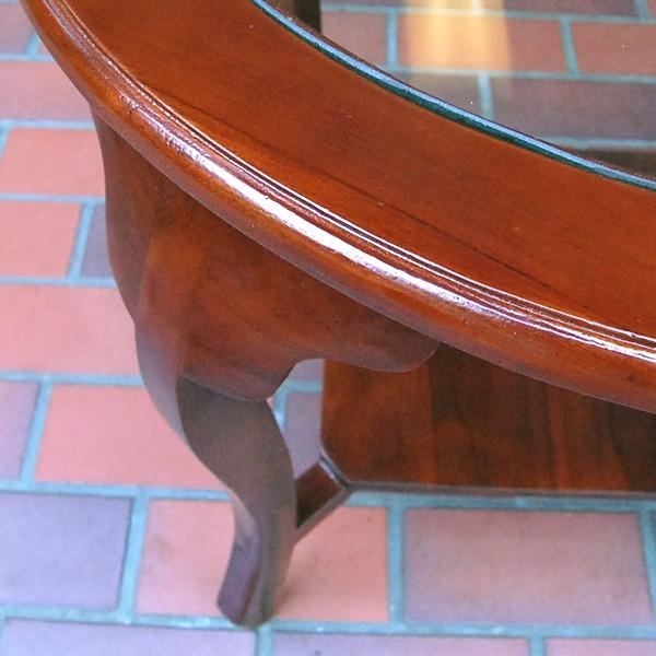 ラウンドテーブル カフェテーブル サイドテーブル ガラステーブル コーヒーテーブル 濃茶 JAVA GLASS TABLE L オリジナル家具 インドネシア直輸入 |  | 02
