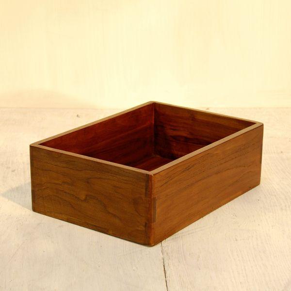 ボックストレーL 引出 整理箱 お道具箱 引き出し 収納BOX 天然木 チーク無垢材 インドネシア直輸入 | 