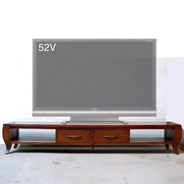 TVラック1800 TV Cabinet テレビ台 テレビキャビネット 天然木 濃茶 チーク無垢材 オリジナル家具 インドネシア直輸入 |  | 01