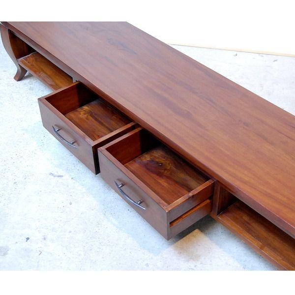 TVラック1800 TV Cabinet テレビ台 テレビキャビネット 天然木 濃茶 チーク無垢材 オリジナル家具 インドネシア直輸入 |  | 02