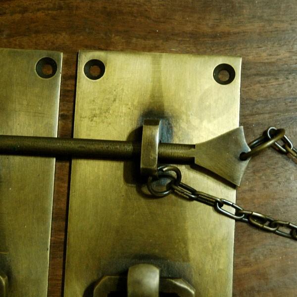 ブラス錠前163 真鍮金具 インドネシア直輸入 インテリアパーツ 古色仕上げ DIY 扉金具 キャビネット金具 |  | 05