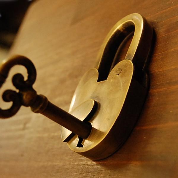 南京錠 真鍮製 ロック 169 真鍮金具 鍵 錠前 インテリア インドネシア