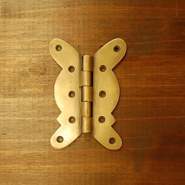 蝶番170 ヒンジ ブラス 真鍮 インドネシア直輸入 インテリアパーツ 古色仕上げ 家具修理 DIY 家具部品 おしゃれ プロ仕様 | 