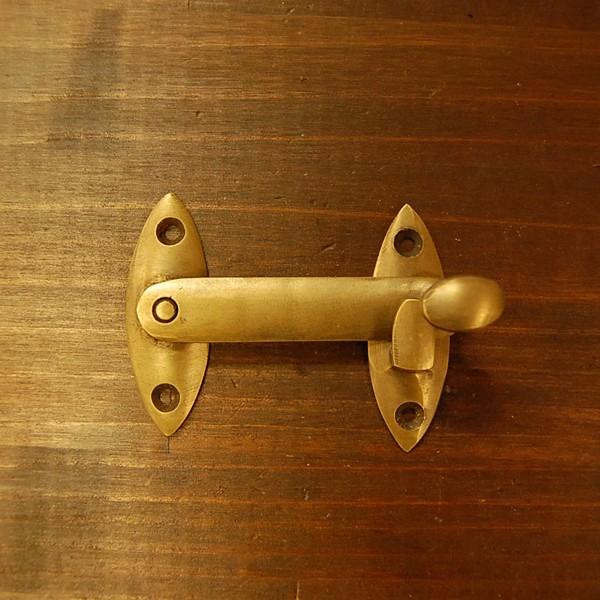 ブラス錠前234 真鍮金具 ホック 扉金具 家具部品 DIY インドネシア直輸入 インテリアパーツ 古色仕上げ 勝手口鍵 アンティーク仕上げ |  | 01