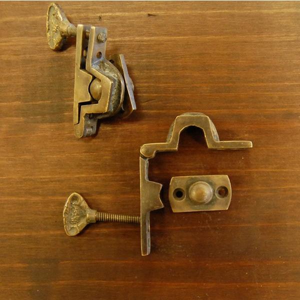 アンティーク　金具　当時物 ブラス463 回転止め金具 真鍮金具 インドネシア直輸入 インテリア