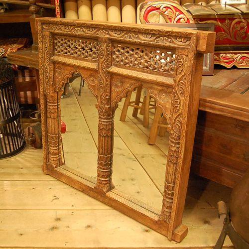 IndiaWoodMirror インド木彫窓枠ミラー インテリア アジアン家具 IndiaWoodMirror インド木彫窓枠ミラー インテリア アジアン家具