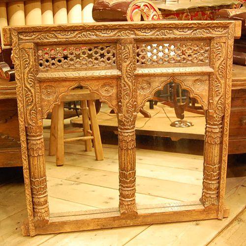IndiaWoodMirror インド木彫窓枠ミラー インテリア アジアン家具 IndiaWoodMirror インド木彫窓枠ミラー インテリア アジアン家具