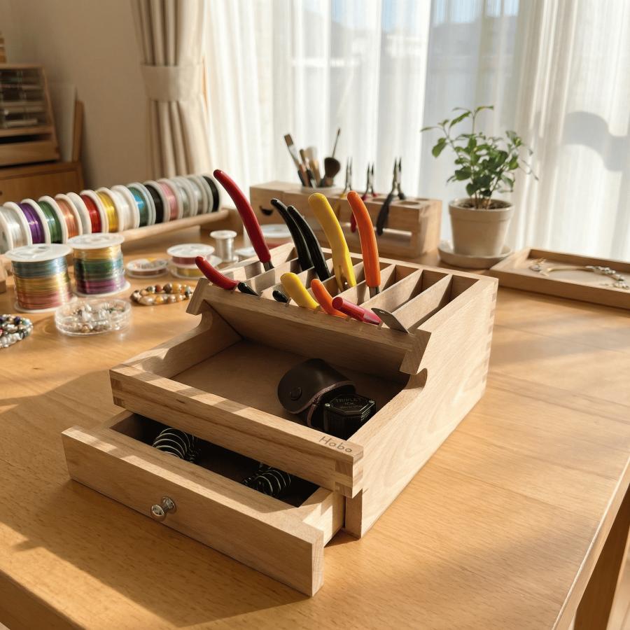 プライヤー ニッパー ラック 引き出し付き 卓上ツールボックス 工具