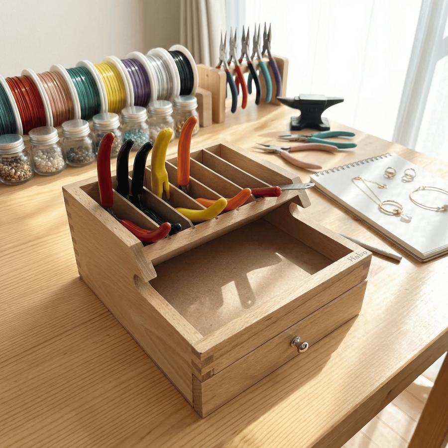 プライヤー ニッパー ラック 引き出し付き 卓上ツールボックス 工具