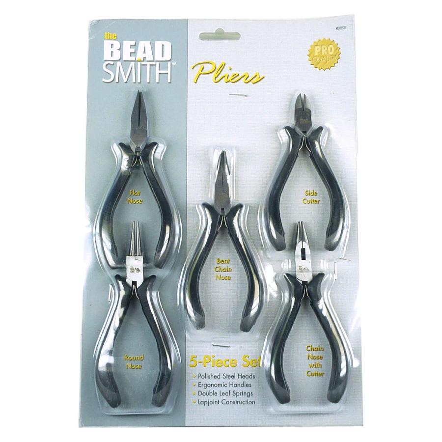 ハンドメイド アクセサリー 工具 5点 セット 　プライヤー 先細 丸 平 先曲がり ヤットコセット beadsmith 手芸 ジュエリー クラフト 工具セット 手芸 ERPLSET | 