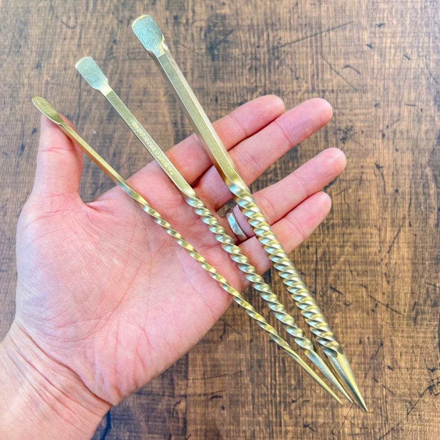 根かき棒 ソイルスティック Mサイズ ステンレス 真鍮 根かき 盆栽