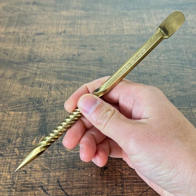 根かき棒 ソイルスティック Mサイズ ステンレス 真鍮 根かき 盆栽