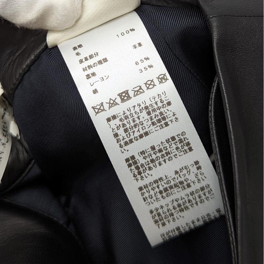 HERMES エルメス 極美品 タグ付き スカート レザー ウール ブラック 