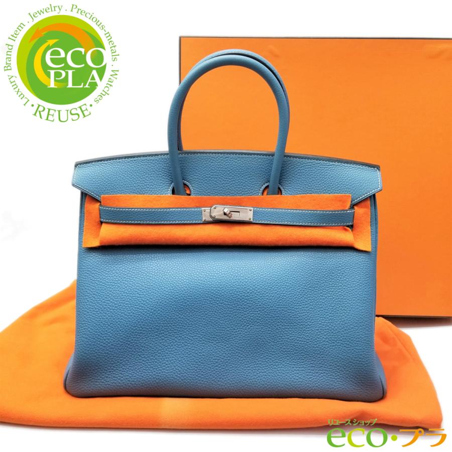 HERMES エルメス バーキン35 ブルージーン □H刻印 シルバー HERMES エルメス バーキン35 ブルージーン □H刻印 シルバー