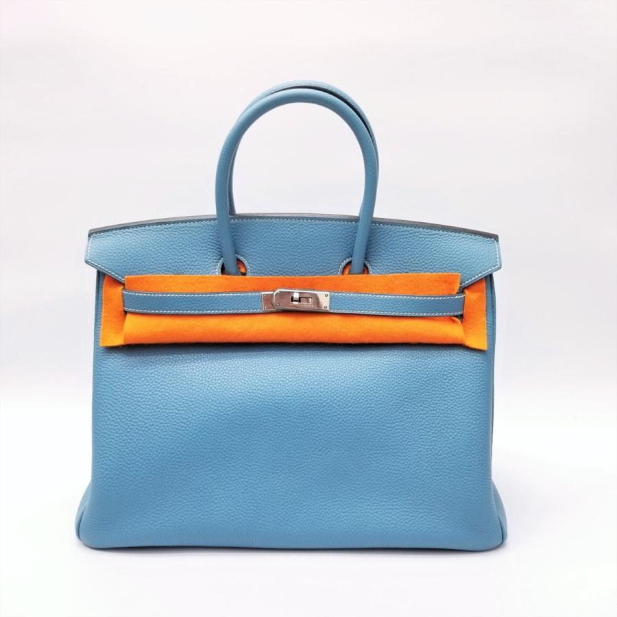 HERMES エルメス バーキン35 ブルージーン □H刻印 シルバー HERMES エルメス バーキン35 ブルージーン □H刻印 シルバー