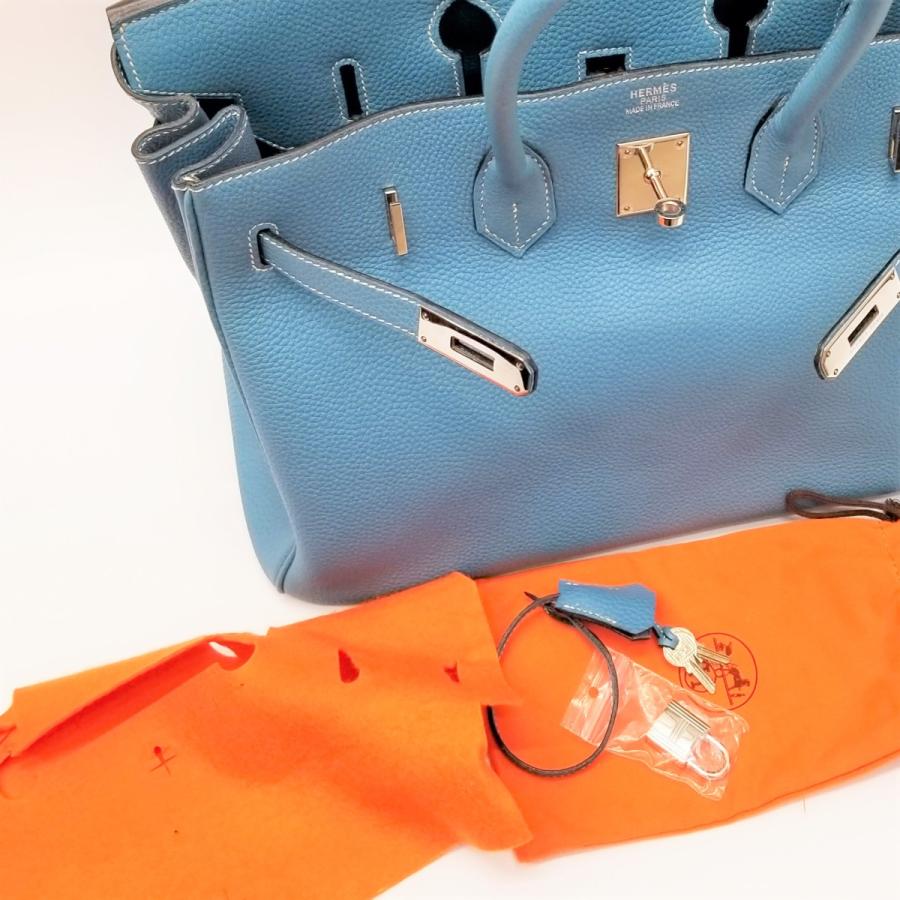 HERMES エルメス バーキン35 ブルージーン □H刻印 シルバー HERMES エルメス バーキン35 ブルージーン □H刻印 シルバー