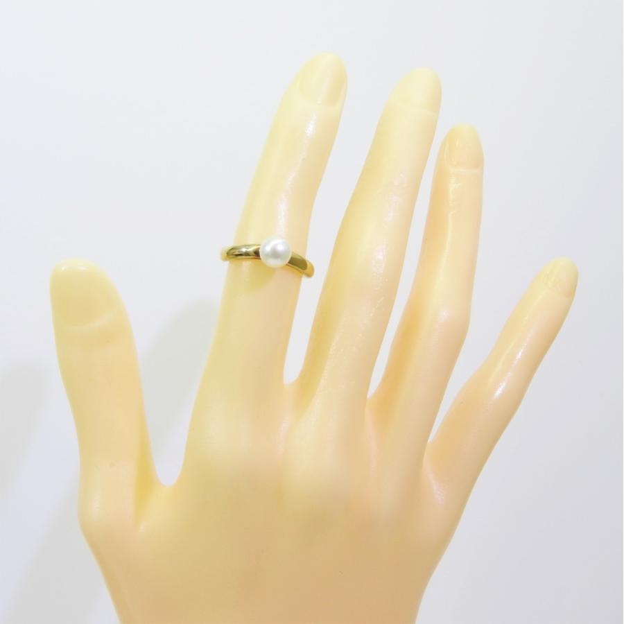 1302 ミキモトペルリータパールリングK18WGホワイトゴールド9号7.5mm MIKIMOTO ペルリータミキモト K18YG イエローゴールド ベビー
