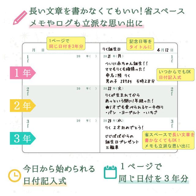 日記帳 3年メモ日記 -星座 [m] ダイアリー 日記 三年 連用 かわいい おしゃれ 育児日記 記録 お祝い 新生活 大人 家族 ギフト プレゼント 雑貨 直営店舗｜artemis-webshop-2｜04