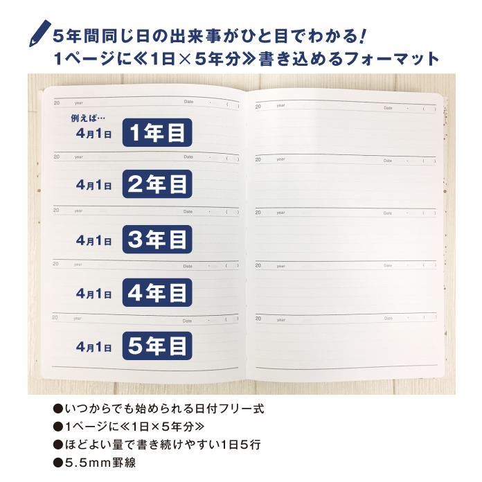 日記帳 5年日記 -星座 [m] ダイアリー 日記 五年 連用 かわいい おしゃれ おすすめ 育児 交換 日記 お祝い 新生活 大人 家族 ギフト プレゼント 雑貨直営店舗｜artemis-webshop-2｜04