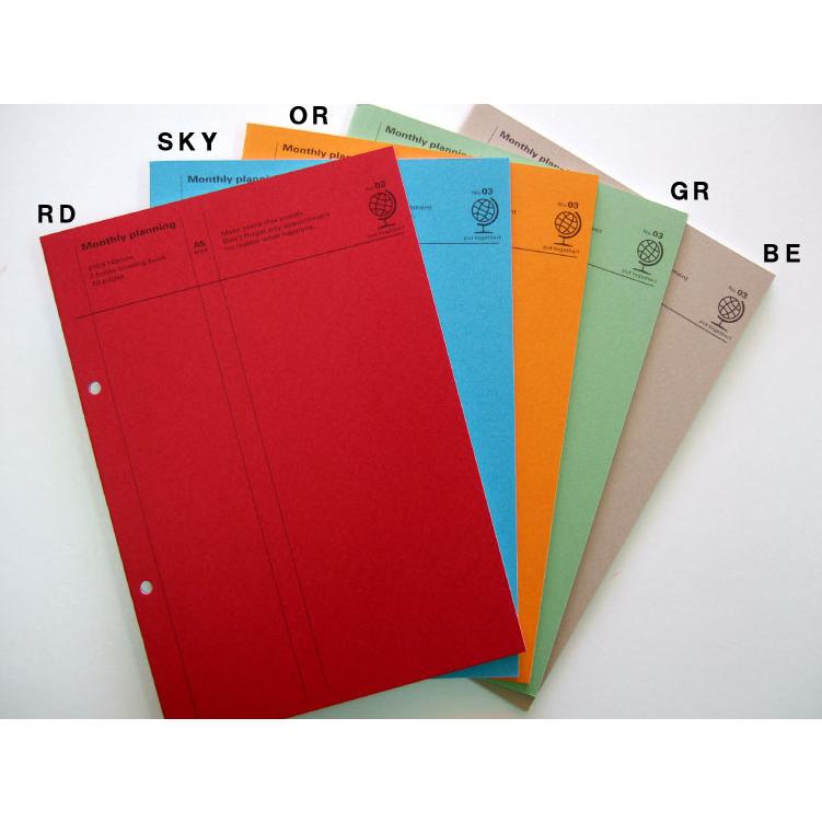 ノートブック A5 A5-2穴 ノート マンスリープラン(40ページ/見開き 1