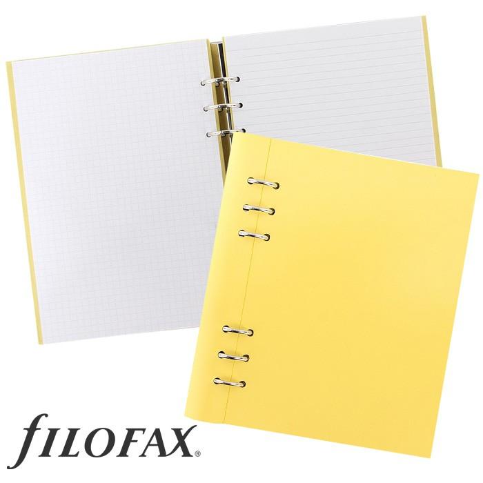 ファイロファックス システム手帳 クリップブック パステル A5サイズ デスクサイズ 合皮 6穴 リング径25mm レモン filofax clipbook　Pastels