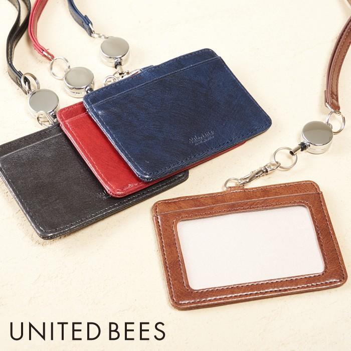 ユナイテッドビーズ UNITED BEES FLT IDホルダー パスホルダー カードホルダー イタリア製合皮 安全装置付きストラップ コード