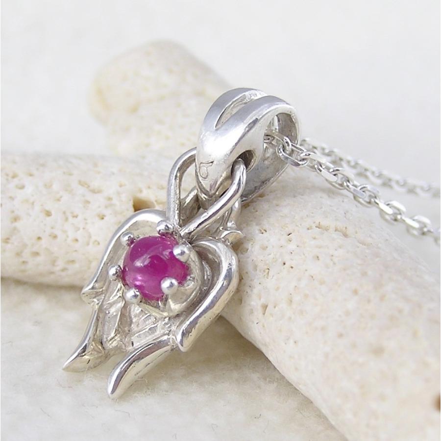 翼ペンダントトップ 〜ルビー〜 *σπειρα* 翼 シルバーペンダント ネックレス シルバー ルビー 7月誕生石 アクセサリー レディース プレゼント