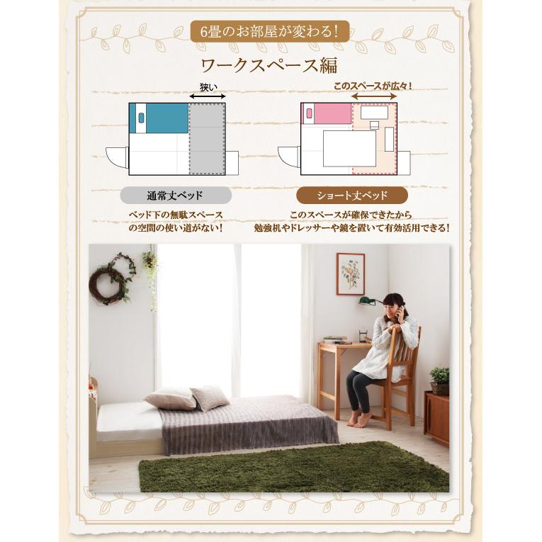 シングルベッド フレームのみ ショート丈 棚 コンセント付き シングルベッド フレームのみ ショート丈 棚 コンセント付き