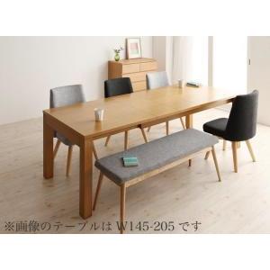 ダイニングテーブル 6点セット 北欧デザインエクステンションダイニング フィーア 6点セット(テーブル+チェア4脚+ベンチ1脚) W120-180