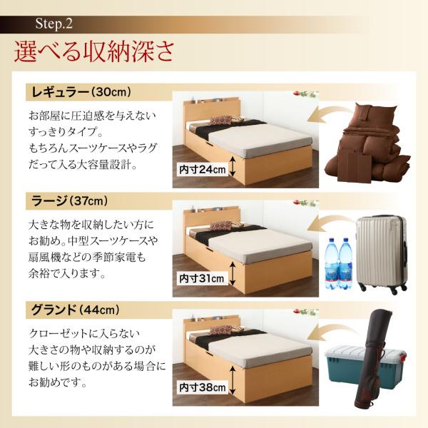 組立設置付 国産跳ね上げ収納ベッド レナーチ ナチュラル 薄型