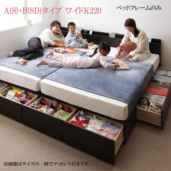 柔らかい 連結ファミリー 収納ベッド フレームのみ ワイドk2 Aタイプ S Bタイプ Sd 格安 安い おしゃれ おすすめ 人気 第1位獲得 Www Kingfishswimming Com