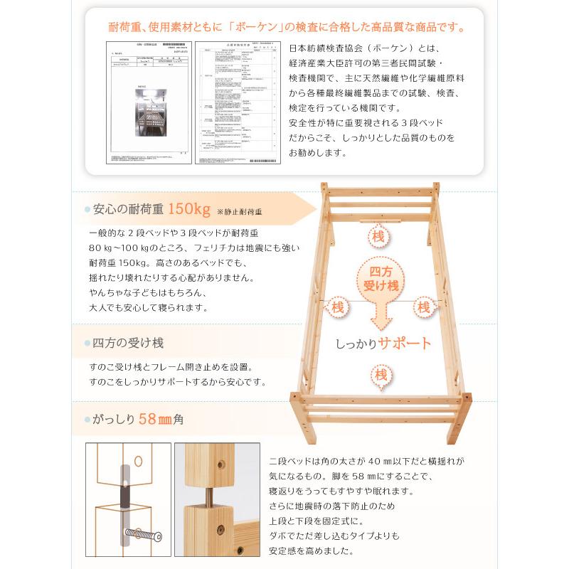 ペアセット 子供ベッド タイプが選べる頑丈ロータイプ 収納式ベッド フェリチカ ベッドフレームのみ ペアセット シングル
